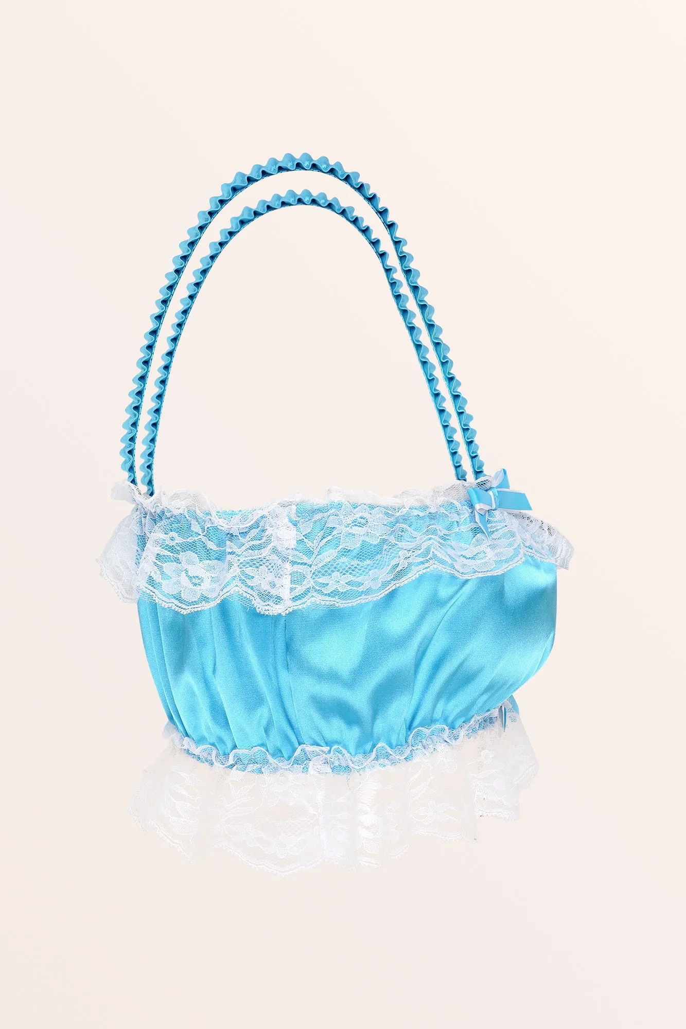 Sissy Satin Fitted Bralette - Aqua Blue