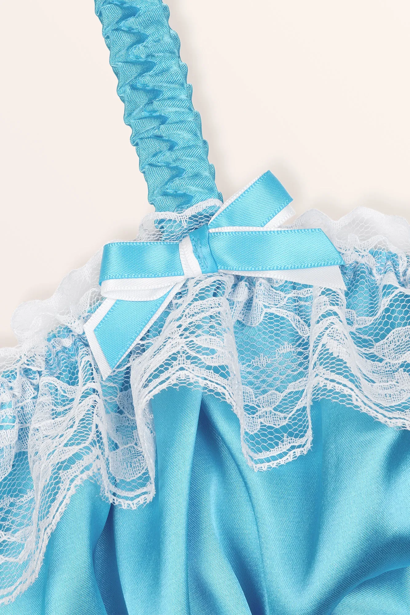 Sissy Satin Fitted Bralette - Aqua Blue