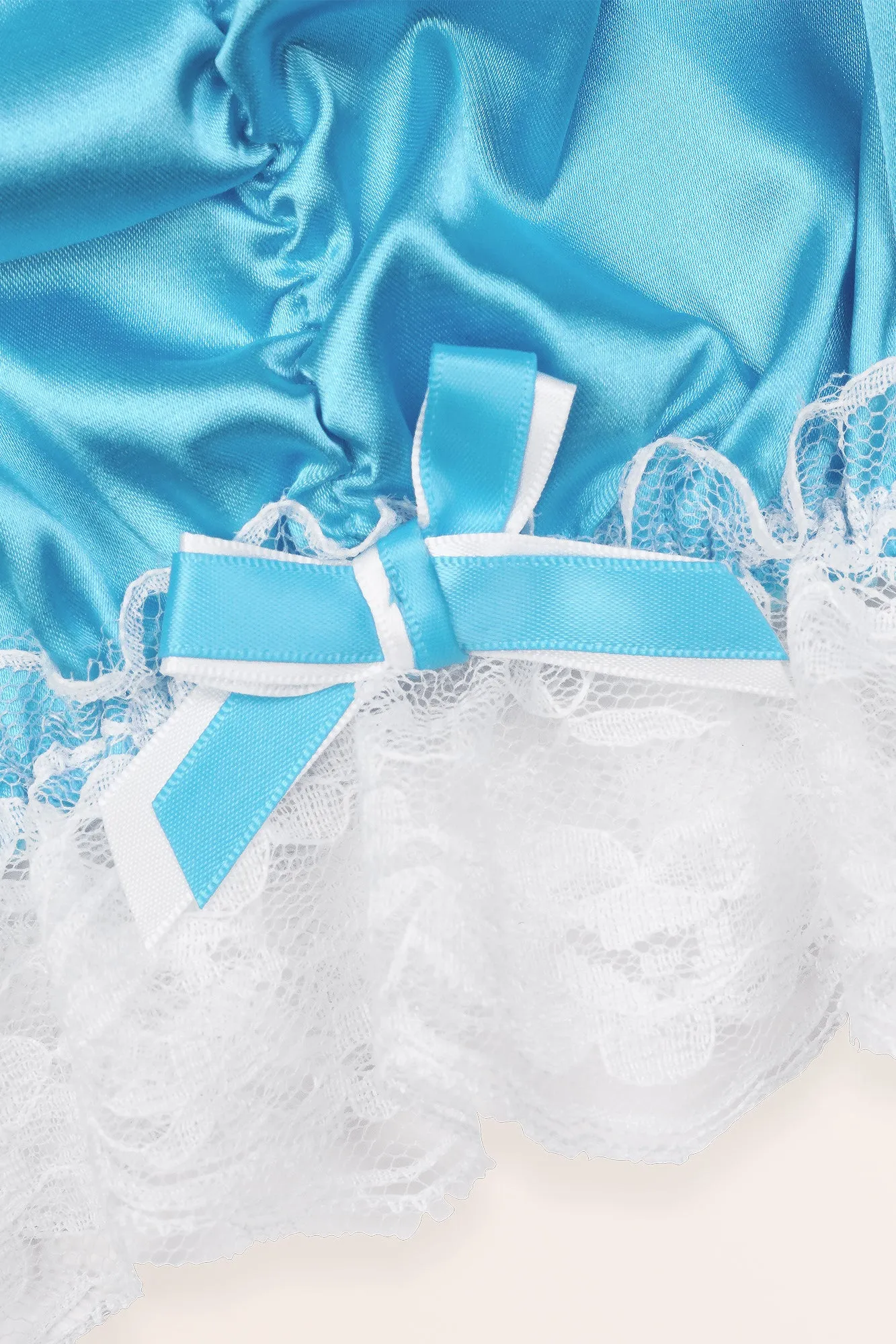 Sissy Satin Fitted Bralette - Aqua Blue