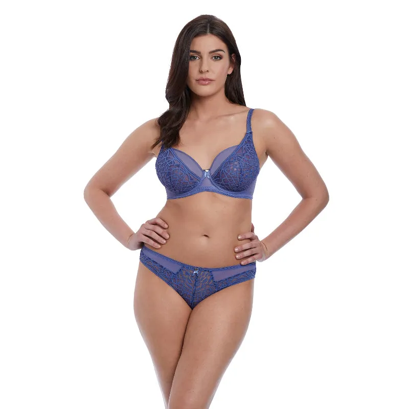 Soiree Lace Denim Blue High Apex Bra - Freya