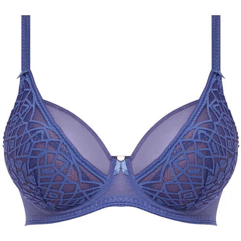 Soiree Lace Denim Blue High Apex Bra - Freya