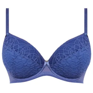 Soiree Lace Denim Blue Plunge Bra - Freya