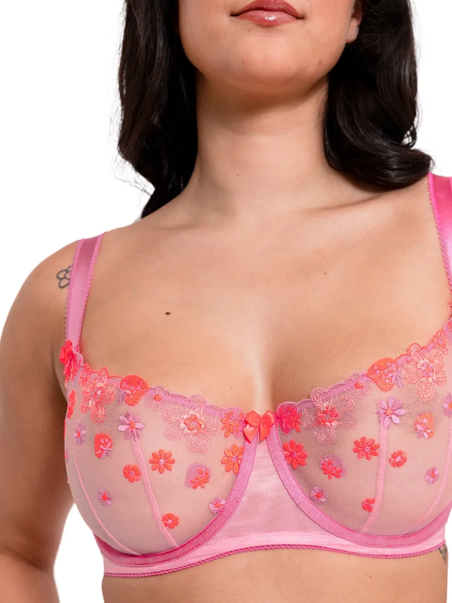 Strawberry Crush Balcony Bra - Pink Multi