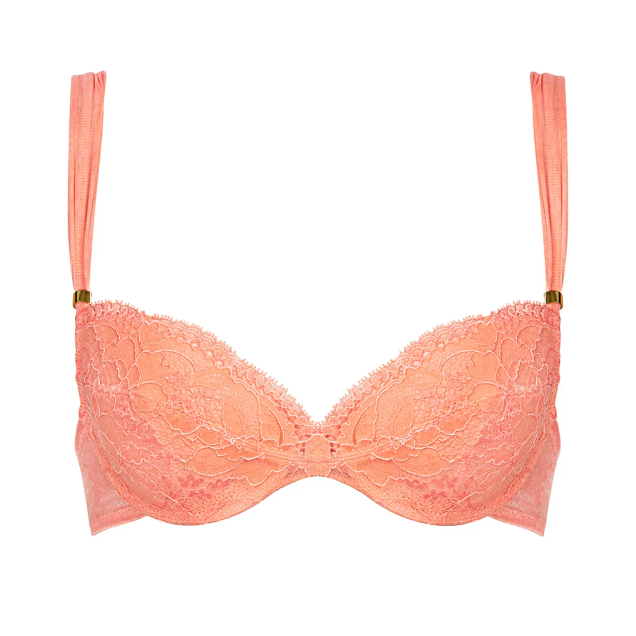 Turqueta Padded Plunge Bra in Papaya