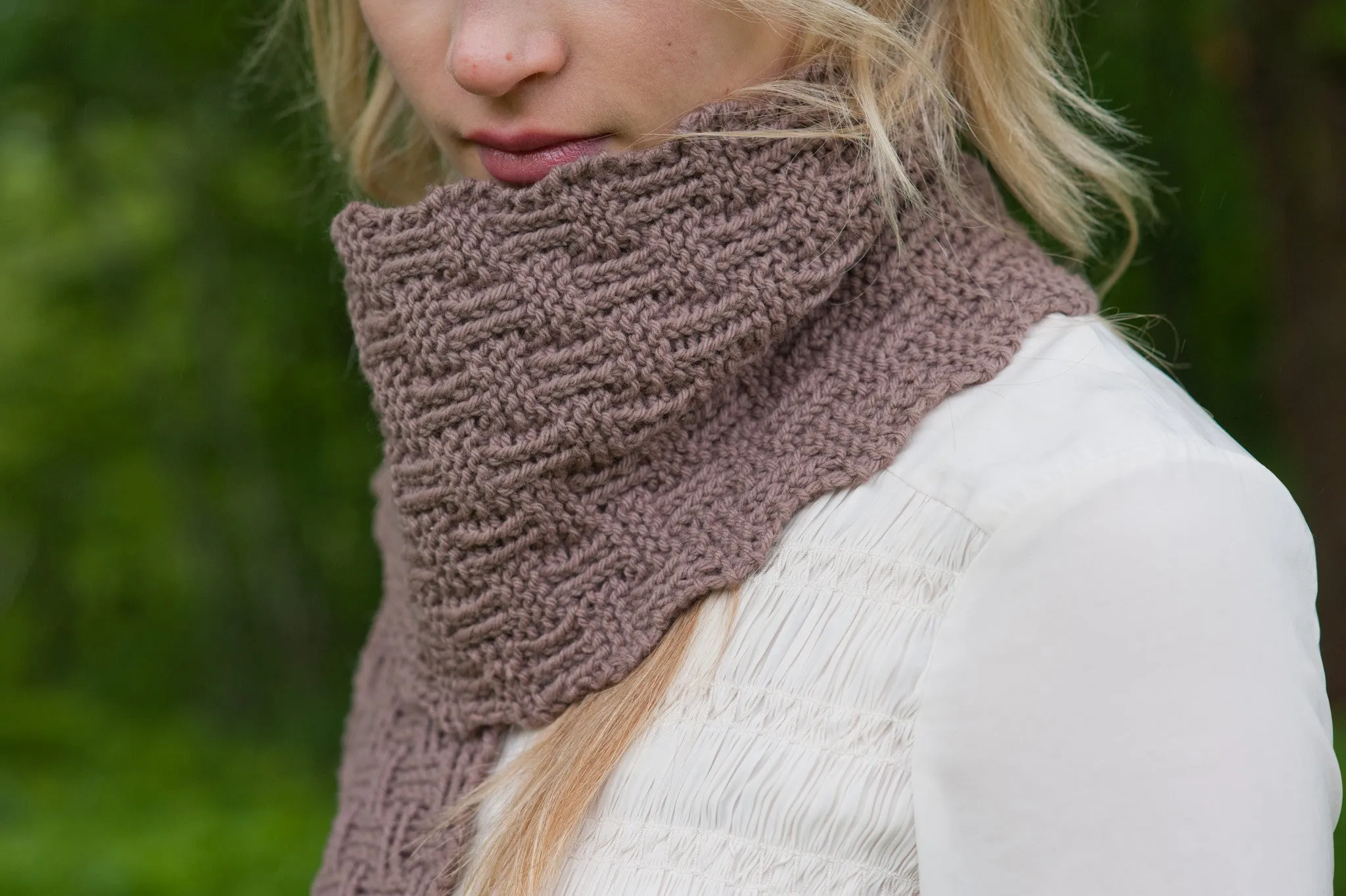 twisted basket stitch scarf