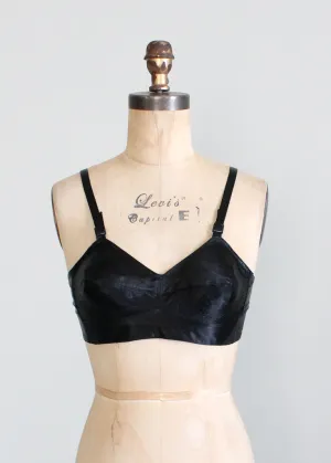 Vintage 1940s Black Pin Up Bullet Bra