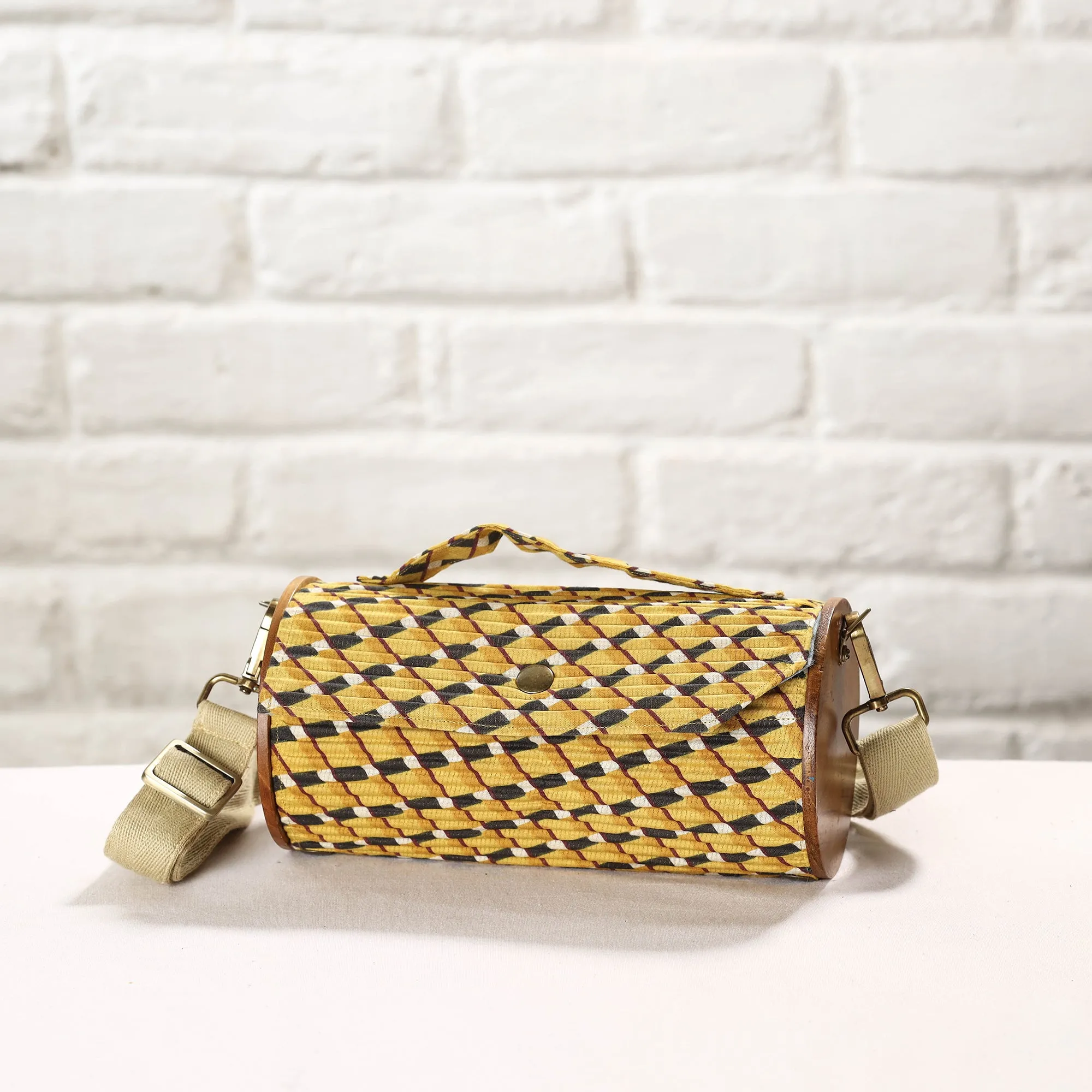 Yellow - DIY Round Sling Bag / Clutch With Changeable Sleeve