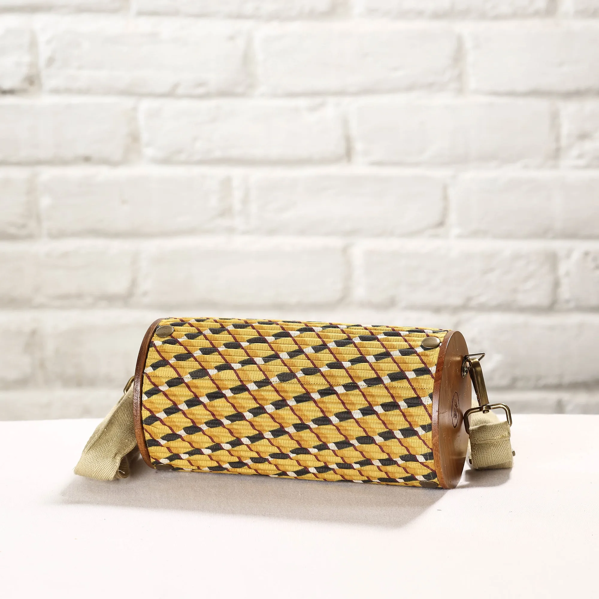 Yellow - DIY Round Sling Bag / Clutch With Changeable Sleeve